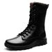 European Warm Series Winter New Fashion Comfortable Trendy Low Heel High Simple Rubber Sole Fleece-Lined Cotton Single Shoes Martin Boots_vogvips.com
