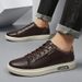 Leather Board Shoes Men's Casual Board Shoes Comfortable Work Casual Shoes Lace-up Casual Men's Shoes_vogvips.com