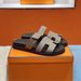Couple Style For Summer Wear, H-Shaped Genuine Leather Men's Shoes, Fashionable And Versatile, Flat Bottomed Beach Shoes_vogvips.com