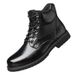 European Warm Series Winter New Large Size Men's Versatile Casual Leather Fashion Trend British Plaid Martin Boots_vogvips.com