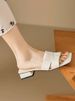 European Style~Super Soft~Square-Toed Chunky Heel For Women 2026 New Fashion Casual Versatile Low-Heel Slide Sandals_vogvips.com