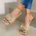 European And American Style Fashion Large Size Round Buckle Flat Bottom Leisure Beach Sandals For Women Foreign Trade Mosquito Coils Women's Shoes_vogvips.com