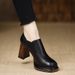 Retro Thick-soled Platform High-heeled Women, Chunky Heel, 2025 Spring New Model, Comfortable For The Feet, Deep-cut_vogvips.com