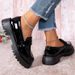 Loafer Small Leather Shoes Platform Single Shoes Retro Slip-on_vogvips.com