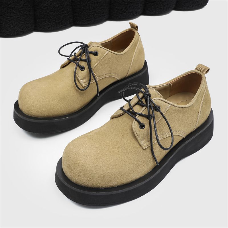 European And American Retro Derby High-End Big Toe British Thick-Soled Height-Increasing Men's Workwear Casual Versatile_vogvips.com
