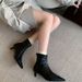 2025 New French Style Pointed Toe Short For Women, Patchwork Slim Boots, Autumn And Winter Thin Heel, Internet Celebrity_vogvips.com