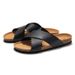RUIZUSTOCK Summer New Men's Slippers Beach Shoes Student Cross Strap Water Cork Sandals_vogvips.com