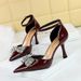 8323-K51 European And American Style Fashion Party Stiletto Hollow High Heels Shallow Mouth Pointed Toe Rhinestone Knot_vogvips.com