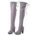 New 3443 Plus Size Women's High Heel Pointed Toe Over-the-Knee With Back Strap Riding Boots Long Term Stock_vogvips.com
