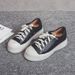 Women's Shoes Chunky Platform Lace-Up Shoes - Comfortable & Stylish Slip-On Sneakers With Cushioned Insole, Breathable Lining & Non-Slip Rubber Sole_vogvips.com
