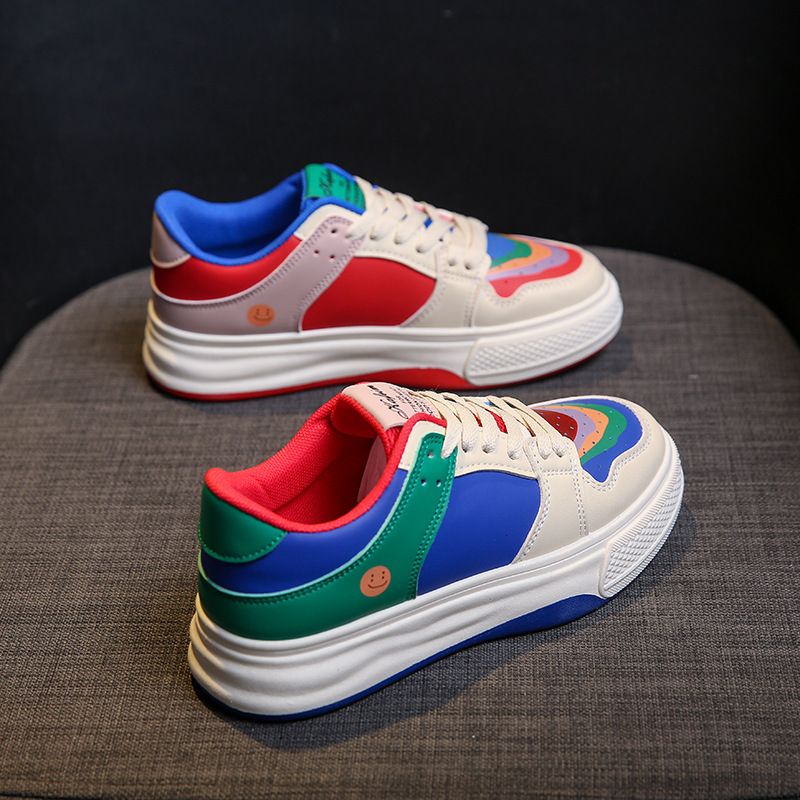 2025 Summer New Style Mandarin Duck Color Block White Trendy Student Breathable Shoes Versatile Casual Sneakers For_vogvips.com