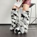 New High Boots And Knee High Snow Boots For Warmth, Imitation Fox Fur Boots, Imitation Raccoon Fur Boots, Y2K Fur Boots_vogvips.com