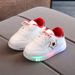 Light-Up 2026 Korean Version New Children's Sneakers White Star-Shaped Student Baby Walking Shoes_vogvips.com