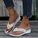 2025 Spring/Summer New Beach Metal Button Slope Heels Fashion Casual Large Size Women's Sandals Slippers_vogvips.com