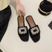 Women's Plus Size Flat Sandals With Rhinestone Buckle Open Toe Soft Sole Beach Sandals_vogvips.com