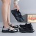 New Oversized Hand Woven Women's Casual, Breathable, Hollowed Out Single Ultra Light Mesh Flat Shoes, Shoe Covers F72_vogvips.com