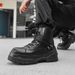Retro Tooling Boots Locomotive Style Men's Boots Thick Heel Round Head Medium Tube_vogvips.com