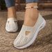 Foreign Trade Cross-Border Plus Size Fashion Comfortable Casual Hollow Breathable Mesh Slip-On Mom Shoes_vogvips.com