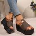 Women's Color Block Wedge Sandals Platform Summer Style Size Inclusivity 34-43_vogvips.com