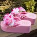 European And American Beach Vacation Non-Slip Flip-Flops Pearl Flower Fresh Style Sandals Fashion Thick-Soled Toe Post_vogvips.com