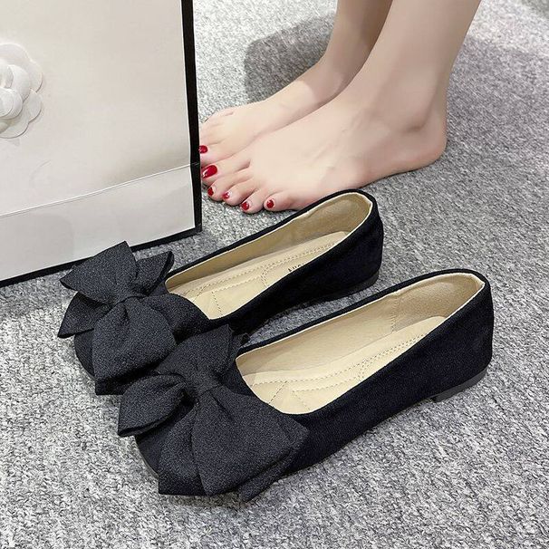 Women's Large Size 35-42 Soft-soled Shoes, Autumn New Style, Shallow French-style Slip-on Ballet Flats_vogvips.com
