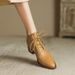 2024 French Autumn Winter New British Style Pointed Toe Lace-up Chunky Heel Ankle Martin Short Boots For Women_vogvips.com