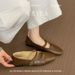 Flat Black Mary Jane For Women 2025 Spring New Round Toe Shallow Mouth One Strap Commuter Versatile Single Shoes_vogvips.com