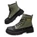 European Warm Series Canvas Martin Summer Thin Breathable Black High-top Men's Boots Thick Sole 2025 New Fashion Height Increasing_vogvips.com