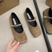 French-style Mary Jane Shoes, Soft Leather, Japanese Suede Square Toe, Suitable For Pairing With Skirts, Large Size_vogvips.com