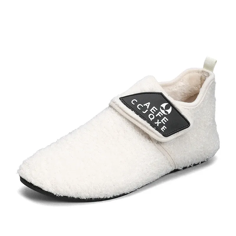 YRZL Men's Comfortable Winter Cotton Warm Soft Lightweight Simple Fashion Flat Slippers Anti-Slip Home Shoes For Men_vogvips.com
