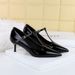 Button Pointed High Heels Women's Solid Color Light Mouth Stiletto Single Shoes Women's Shoes_vogvips.com