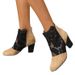 Plus Size 2023 Summer Breathable Mesh Gold Thread Sequin Round Bare Peep Toe Hollow Short Boots Women's Shoes_vogvips.com