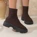 New Flying Woven Sports Short Size For Autumn And Winter, New Women's Boots In Plus Size, One Foot Kick_vogvips.com