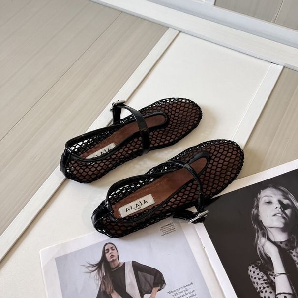 Foreign Trade Ballet-style Hollow Breathable Shoes 2026 New Model Mary Round-toe Shallow Cutout Flat Sandals For Women_vogvips.com