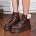 Thick-Soled Height-Increasing Martin For Women 2025 Autumn And Winter New Style Fleece-Lined Thickened Snow Boots_vogvips.com