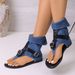 Women's Plus Size For Export 2026 New Model: Flat With Back Zipper, Roman Buckle, And Toe-Clamp Flip-Flop Sandals_vogvips.com