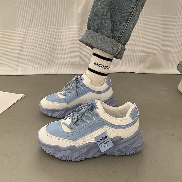 Breathable Women's White Sneakers With Lightning Appliques And Platform Soles Women Shoes Sneakers_vogvips.com