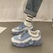 Breathable Women's White Sneakers With Lightning Appliques And Platform Soles Women Shoes Sneakers_vogvips.com
