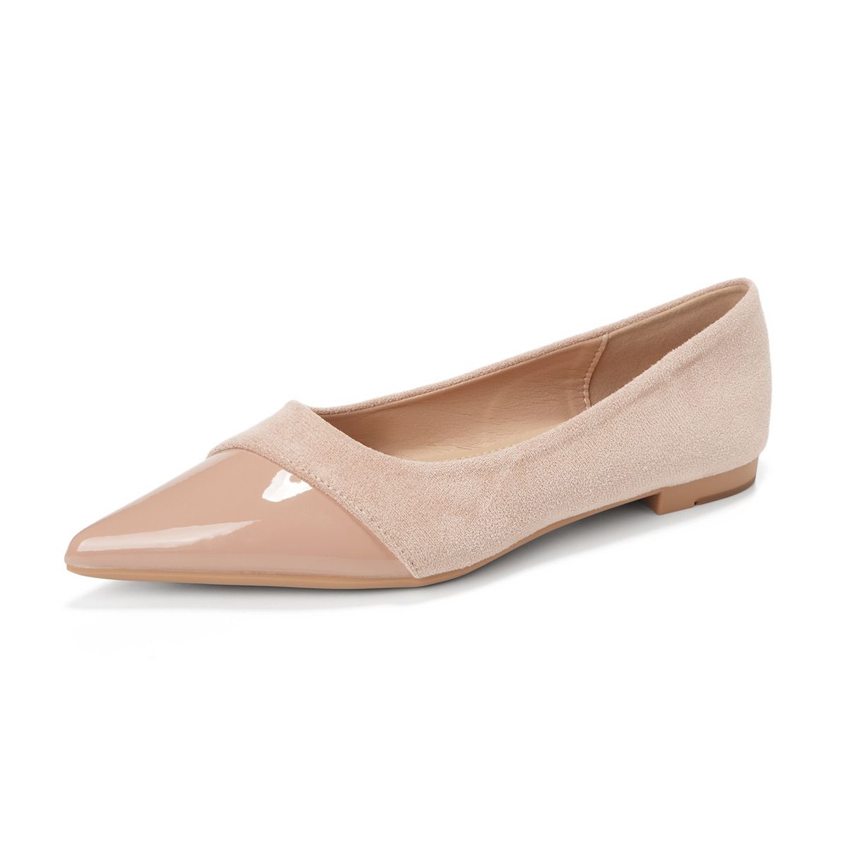 French Flat-bottomed Pointed Single Shoes Fairy Style With Skirt Splicing Commuter Women's Shoes_vogvips.com