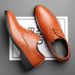 Euro Step Large Size Leather Business Formal Casual Breathable Men's British Pointed Toe Shoes_vogvips.com