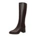 Women's Long 2025 New Winter High Tube Leather Thick Heel Square Toe Brown Over-the-Knee Boots_vogvips.com