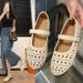 Summer 2025 New Niche Soft Ballet Hollow Breathable Small Leather Shoes For Women, Shallow Mouth Flat Bottom Comfortable_vogvips.com