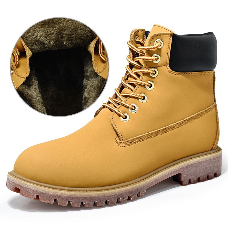 Men's & Women's Genuine Leather Martin Boots - Unisex Winter Snow Boots With Faux Fur Lining, Waterproof & Breathable For Outdoor Adventures_vogvips.com