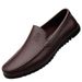 Euro Step Top Layer Cowhide New Loafers Genuine Men's Slip-On Casual Dad Soft Leather Shoes_vogvips.com