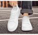 Invisible Heightening Board Shoes Men's Large Size First Layer Cowhide White Shoes Student Breathable Casual Shoes_vogvips.com