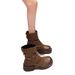 Vintage Western Big Toe Belt Buckle Martin 2025 Autumn New Thick Sole Height Increasing Short Boots For Petite Women_vogvips.com