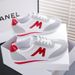 New 2024 Women Casual Walking Shoes Summer Flat Lace Up Leather High Quality Fashion Flat-Bottomed Female Gump Sneakers_vogvips.com