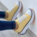 New Women Platform Casual Canvas Tennis Ladies Chunky Sneakers Lace Up Shoes Plus Size XF0223_vogvips.com