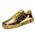 Couple Shoes For Spring And Autumn, Personalized Patent Leather Glossy Local Tycoon Gold Sneakers For Men And Women, Sports And Leisure_vogvips.com