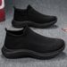 Men's Summer Knit Running Shoes - Breathable Mesh & Lightweight For Work & Casual Wear (Black Athletic Sneakers)_vogvips.com